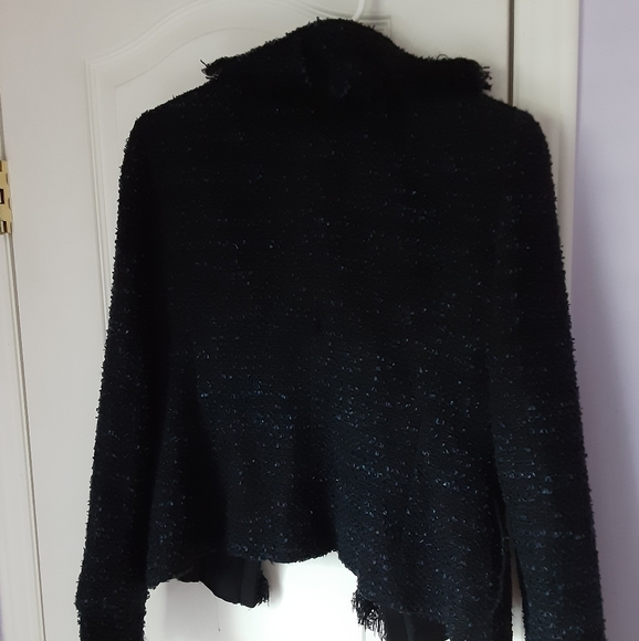 Armani collezioni black tweed fringe blazer - Picture 7 of 9